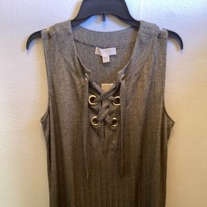 Michael Kors Safari Green (Olive) Sleeveless Knit Tunic (1X)